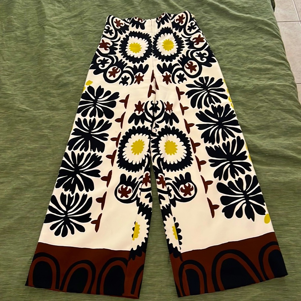 Zara wide leg floral print dress pants